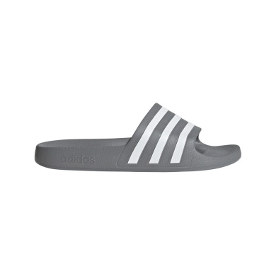 adidas Slides Adilette Aqua 3-Stripes (Cloudfoam Footbed, EVA Straps) grey/white - 1 Pair